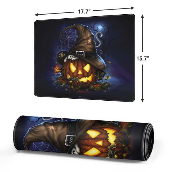 Halloween Cat and Jack O Lantern Pumpkin by Sarah Richter Mousepad