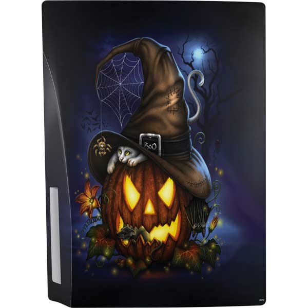 Halloween Cat and Jack O Lantern Pumpkin by Sarah Richter PlayStation PS5 Skins