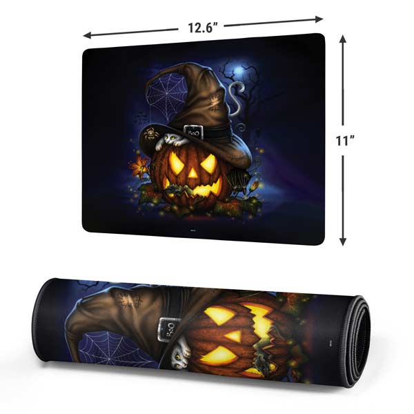 Halloween Cat and Jack O Lantern Pumpkin by Sarah Richter Mousepad