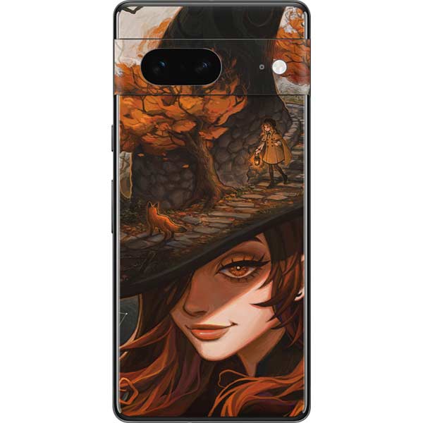 Halloween Pumpkin Witch with Fox by Ivy Dolamore Pixel Skins