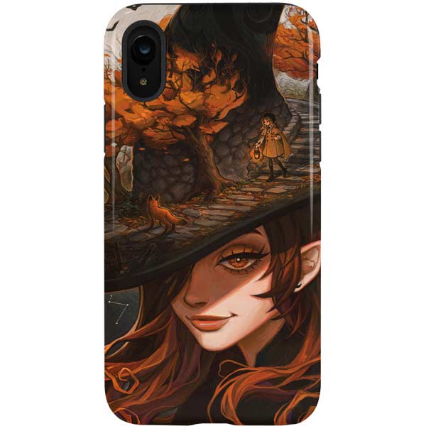 Halloween Pumpkin Witch with Fox by Ivy Dolamore iPhone Cases