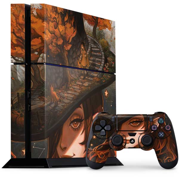 Halloween Pumpkin Witch with Fox by Ivy Dolamore PlayStation PS4 Skins