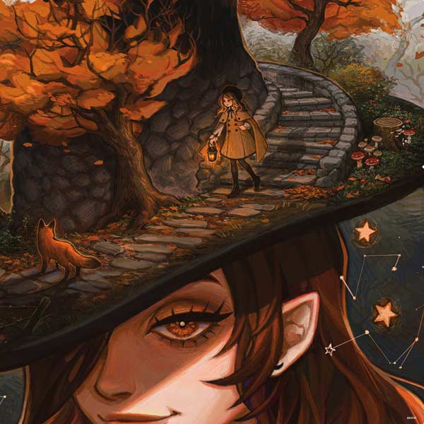 Halloween Pumpkin Witch with Fox by Ivy Dolamore PlayStation PS4 Skins