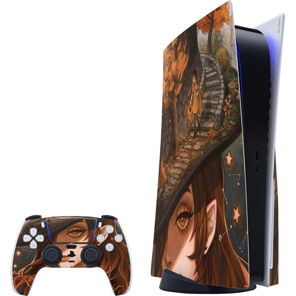 Halloween Pumpkin Witch with Fox by Ivy Dolamore PlayStation PS5 Skins