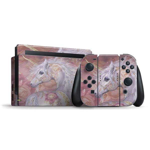 Licorne Florale Rose Unicorn by Laurie Prindle Nintendo Skins