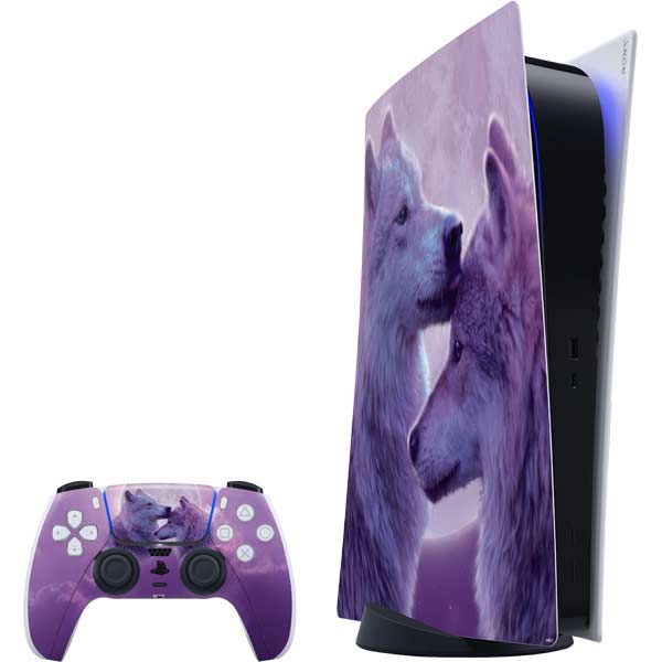 Loving Wolves Sony PlayStation Skin by Vincent Hie