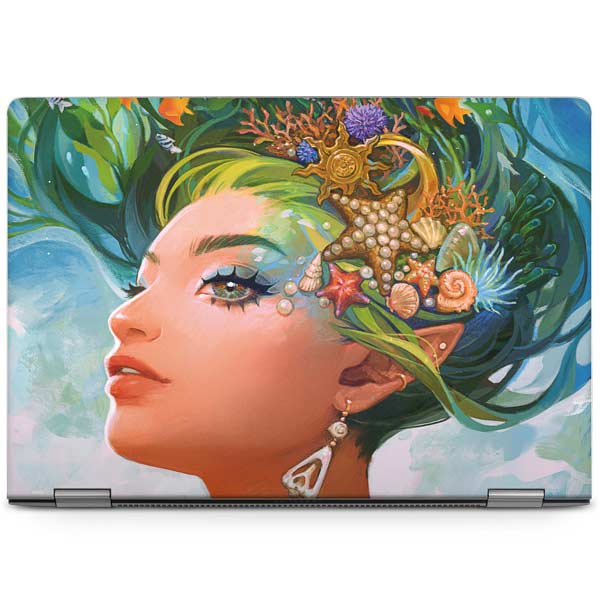 Mermaid with Sea Stars in Her Hair by Ivy Dolamore Laptop Skins