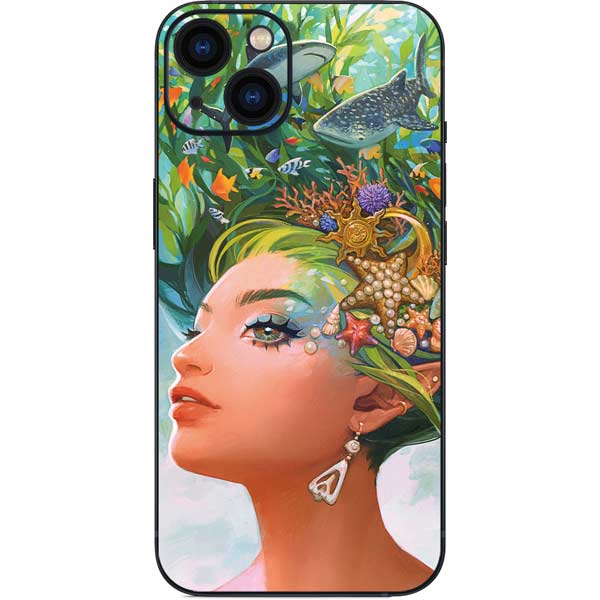 Mermaid with Sea Stars in Her Hair by Ivy Dolamore iPhone Skins