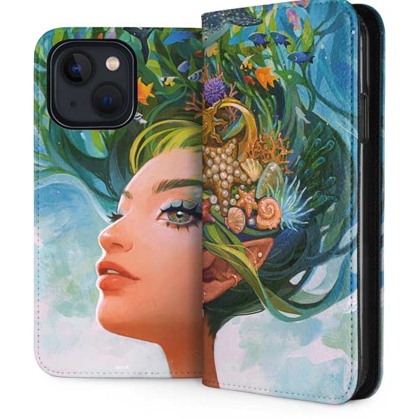 Mermaid with Sea Stars in Her Hair by Ivy Dolamore iPhone Cases