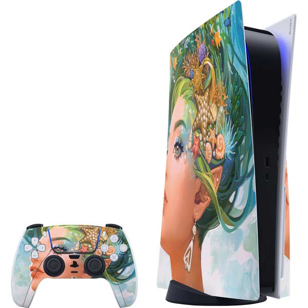 Mermaid with Sea Stars in Her Hair by Ivy Dolamore PlayStation PS5 Skins