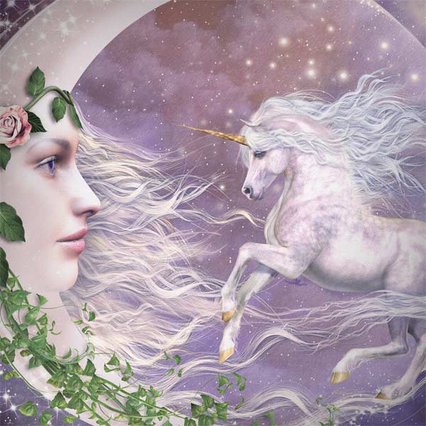 Moon Unicorn by Laurie Prindle Laptop Skins