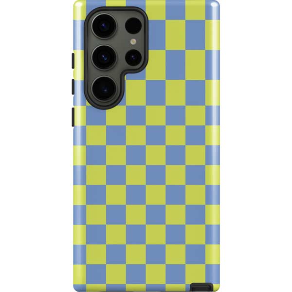 Neon Checkered Galaxy Cases