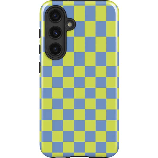 Neon Checkered Galaxy Cases