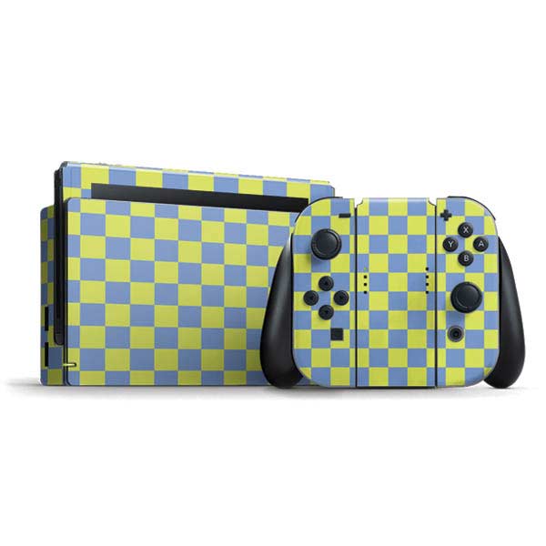 Neon Checkered Nintendo Skins