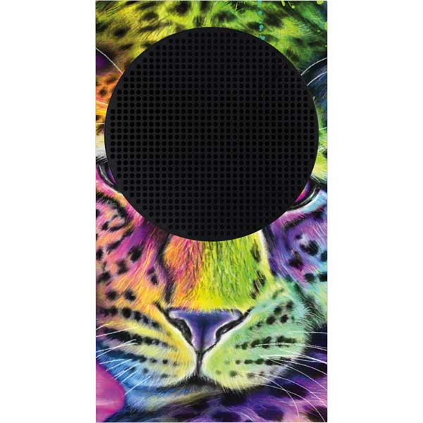 Neon Rainbow Cheetah with Rose by Sheena Pike Xbox Series S Skins