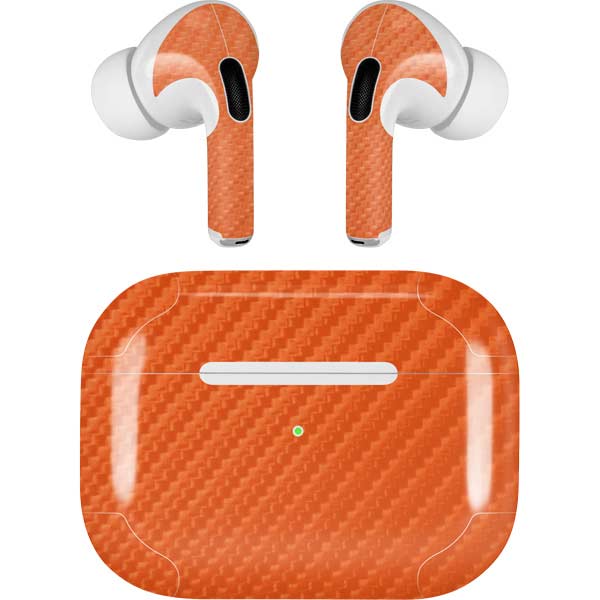 Orange Carbon Fiber Specialty Texture Material AirPods Skins