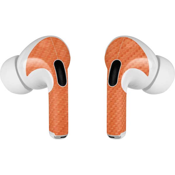 Orange Carbon Fiber Specialty Texture Material AirPods Skins