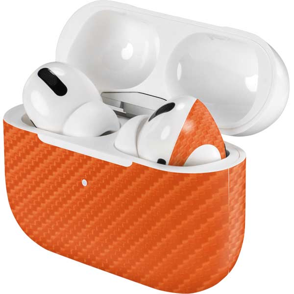 Orange Carbon Fiber Specialty Texture Material AirPods Skins