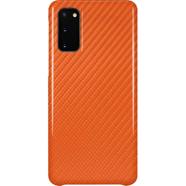 Orange Carbon Fiber Specialty Texture Material Galaxy Cases