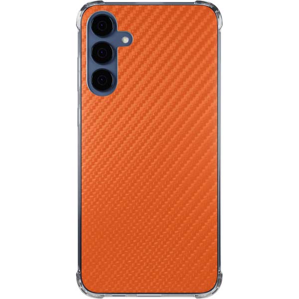 Orange Carbon Fiber Specialty Texture Material Galaxy Cases