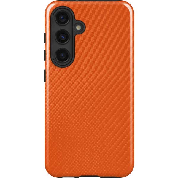 Orange Carbon Fiber Specialty Texture Material Galaxy Cases