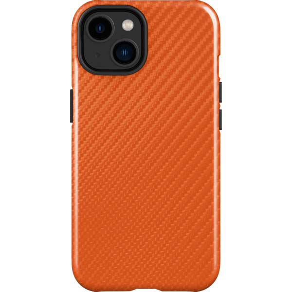 Orange Carbon Fiber Specialty Texture Material iPhone Cases