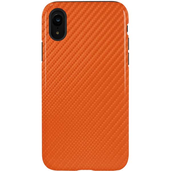 Orange Carbon Fiber Specialty Texture Material iPhone Cases