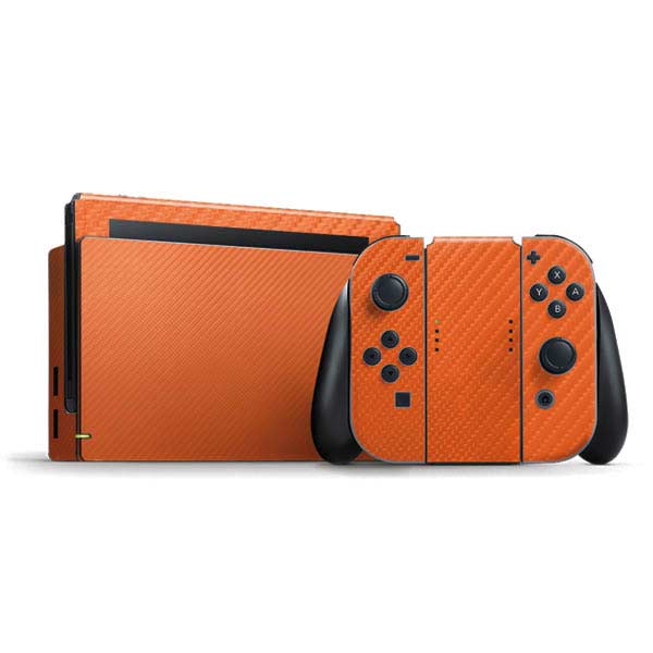 Orange Carbon Fiber Specialty Texture Material Nintendo Skins