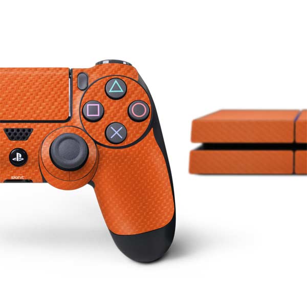 Orange Carbon Fiber Specialty Texture Material PlayStation PS4 Skins