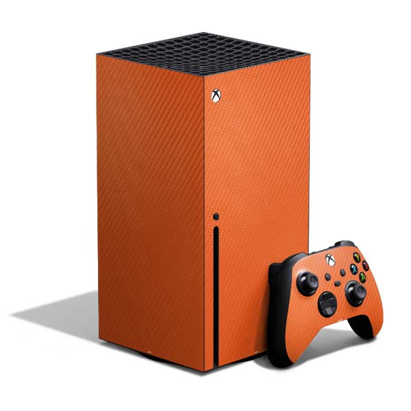 Orange Carbon Fiber Specialty Texture Material Xbox Series X Skins