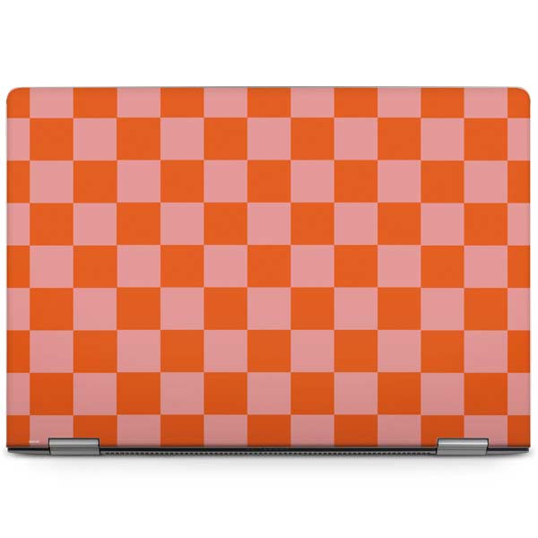 Orange Checkered Laptop Skins
