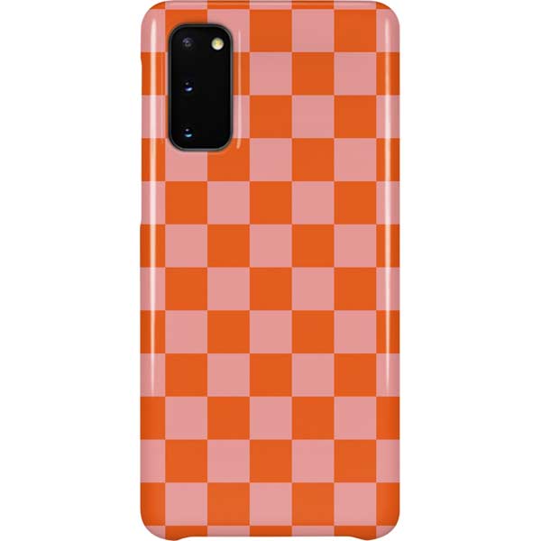 Orange Checkered Galaxy Cases