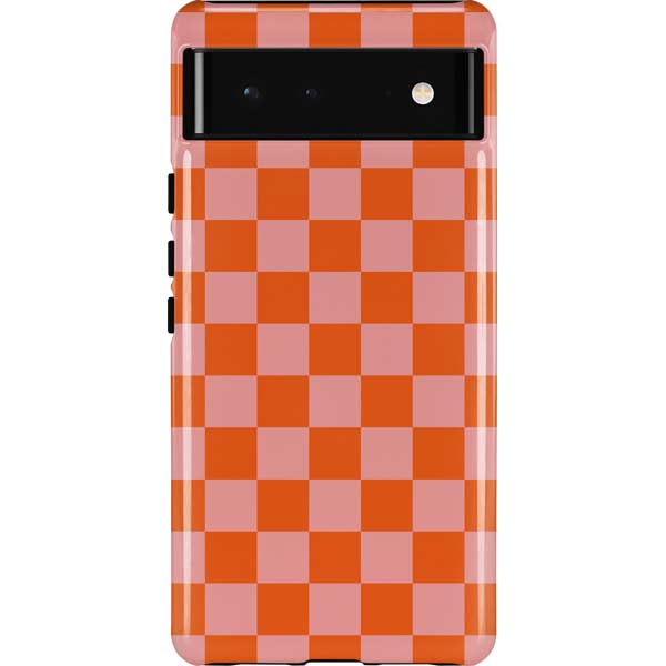 Orange Checkered Pixel Cases