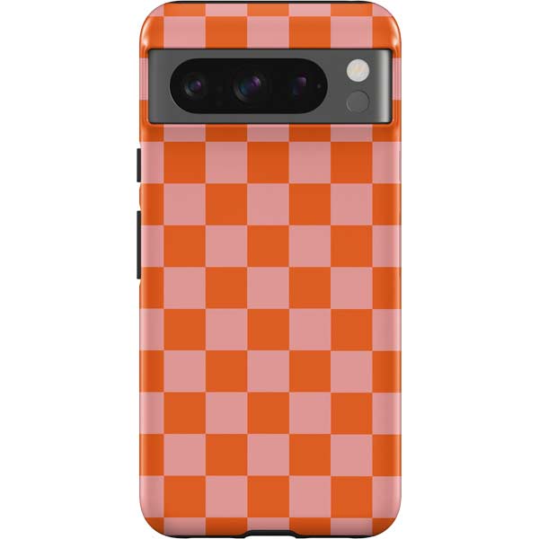 Orange Checkered Pixel Cases