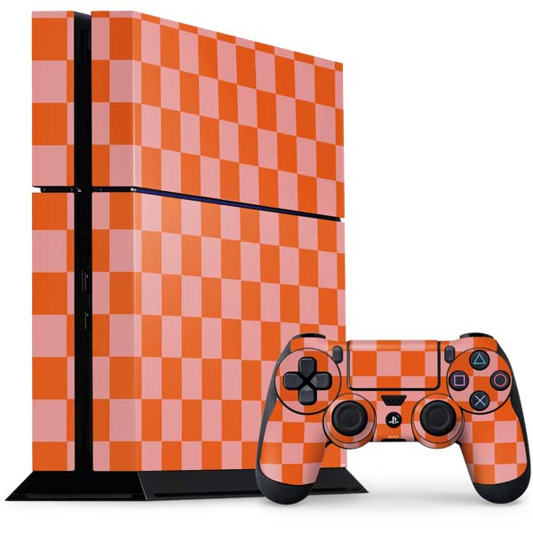 Orange Checkered PlayStation PS4 Skins