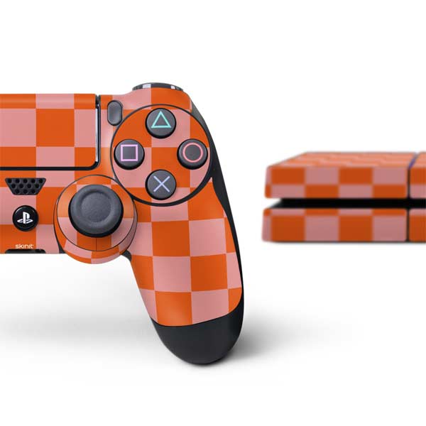 Orange Checkered PlayStation PS4 Skins