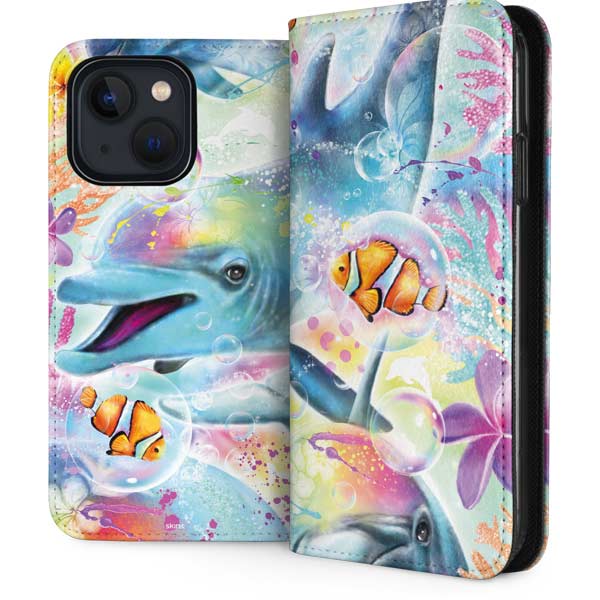 Pastel Dolphins by Sheena Pike iPhone Cases