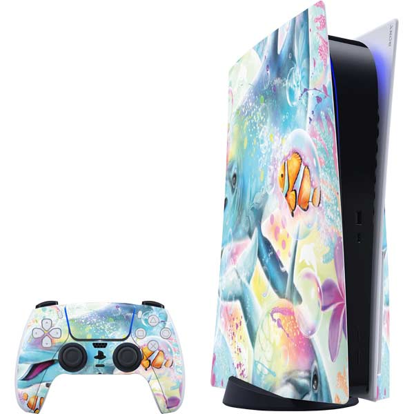 Pastel Dolphins by Sheena Pike PlayStation PS5 Skins