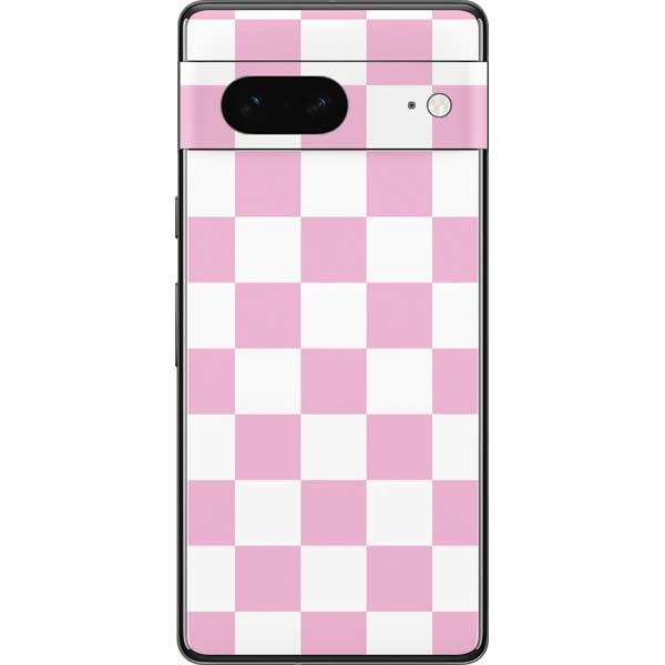 Pink and White Checkerboard Pixel Skins