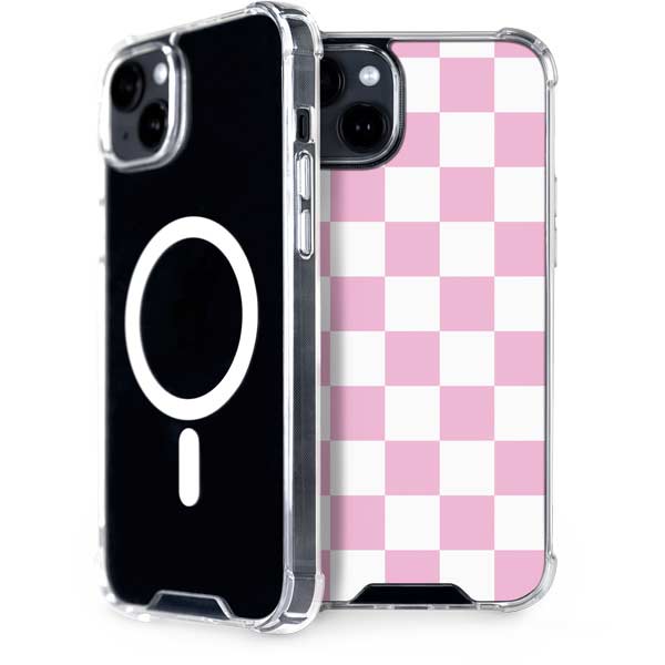 Pink and White Checkerboard iPhone Cases