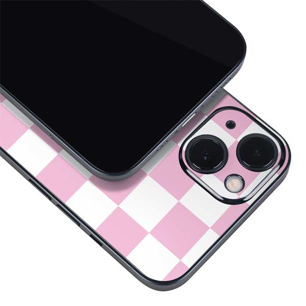 Pink and White Checkerboard iPhone Skins