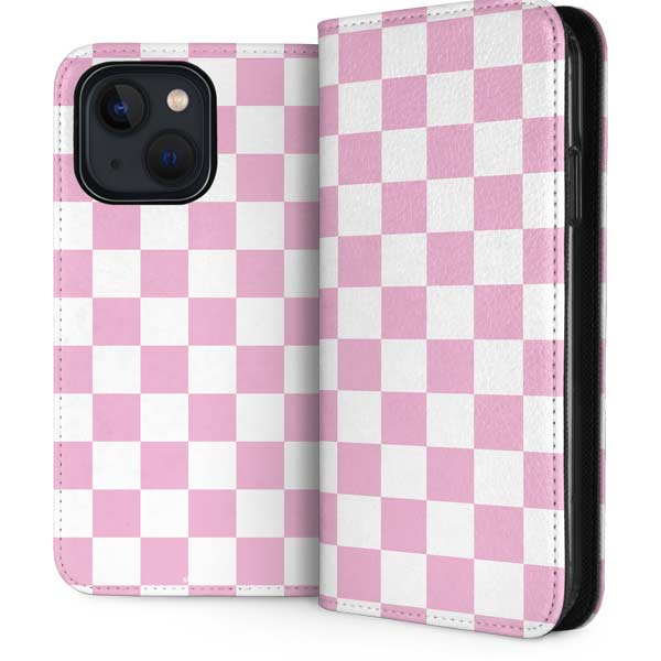 Pink and White Checkerboard iPhone Cases