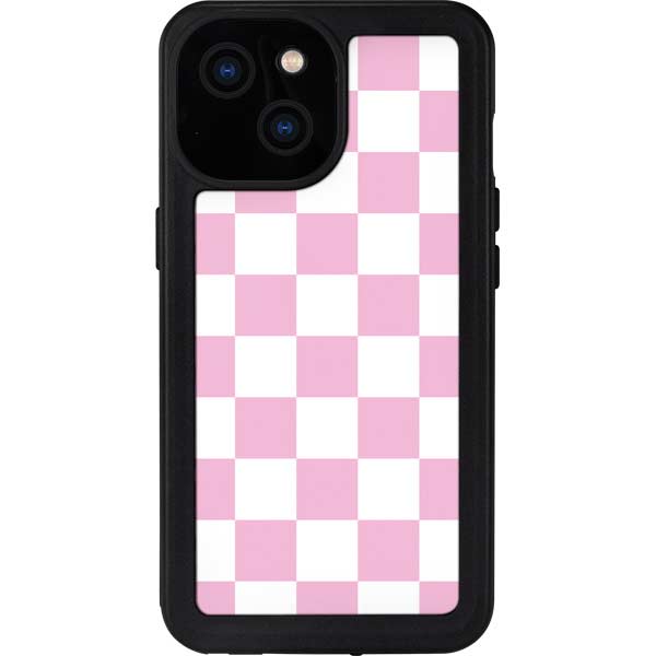 Pink and White Checkerboard iPhone Cases