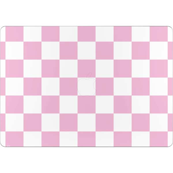 Pink and White Checkerboard MacBook Skins