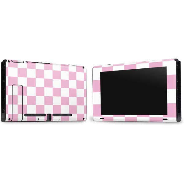 Pink and White Checkerboard Nintendo Skins