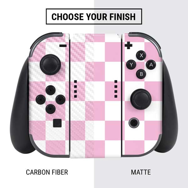 Pink and White Checkerboard Nintendo Skins