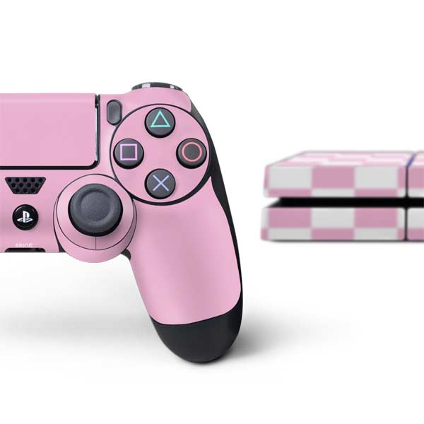 Pink and White Checkerboard PlayStation PS4 Skins