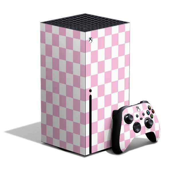 Pink and White Checkerboard Xbox Series X Skins