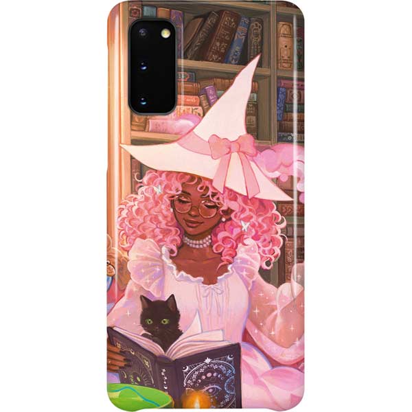 Pink Anime Witch Girls in Library with Cats by Ivy Dolamore Galaxy Cases