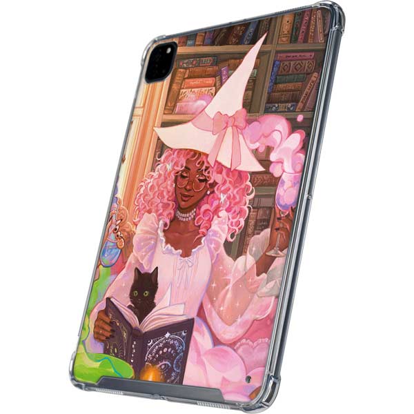 Pink Anime Witch Girls in Library with Cats by Ivy Dolamore iPad Cases